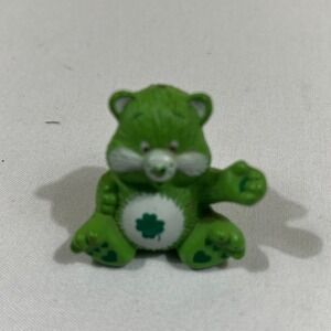 Care Bears Good Luck Bear Mini Figurine 1" Green Vintage 80s PVC Waving